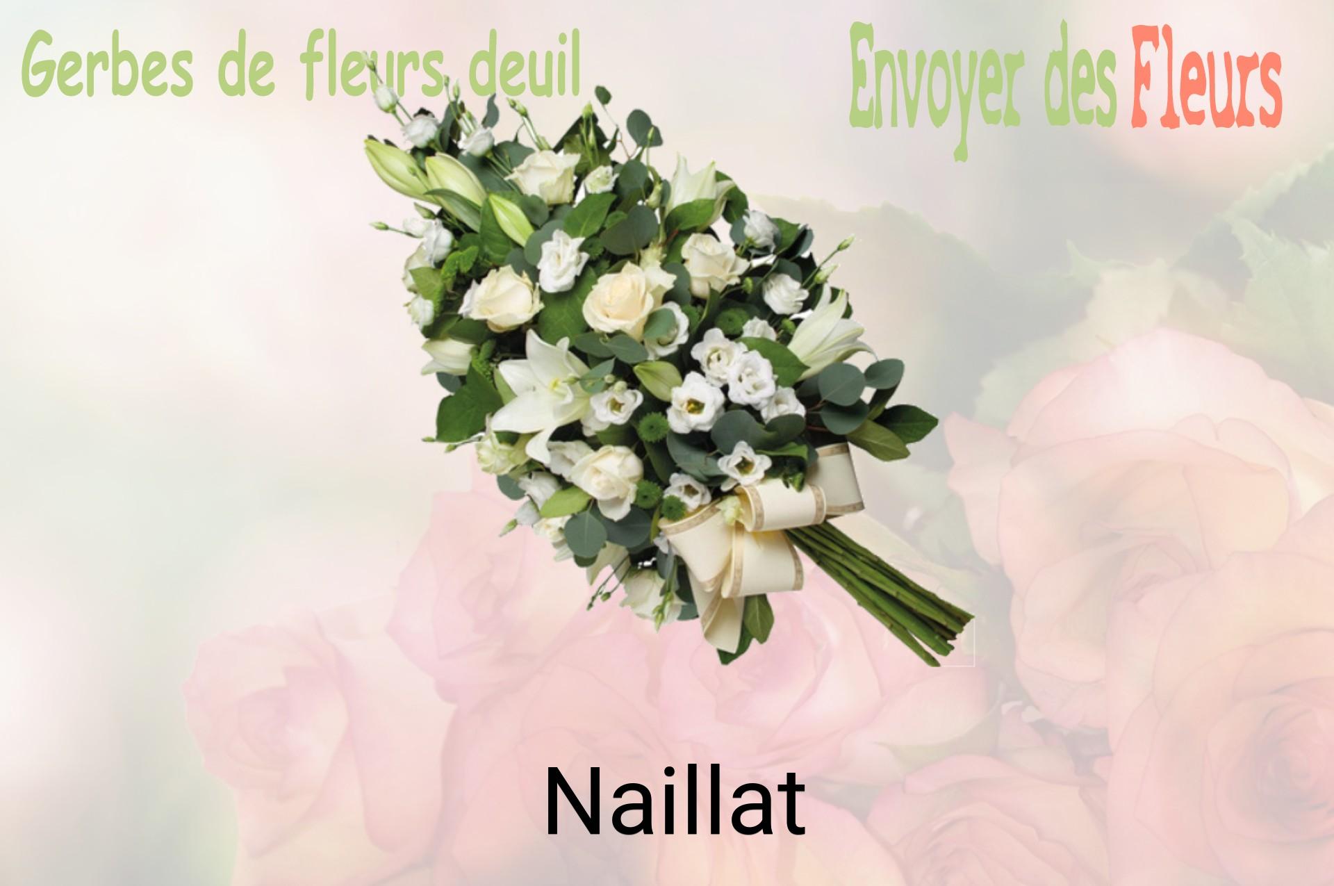 Gerbe de fleurs de deuil livrée à Naillat